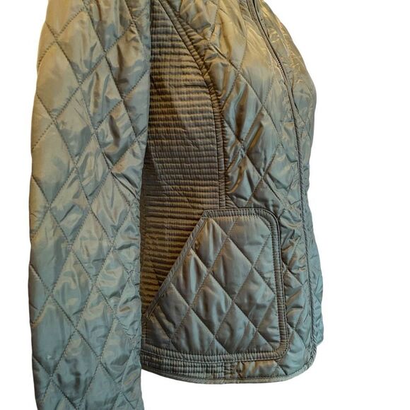 Banana Republic Green Quilted Equestrian Front Zip Field Jacket Women's XS - Picture 5 of 10